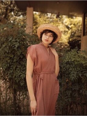 Women's Midi Wrap Dress in Dusty Rose NWT